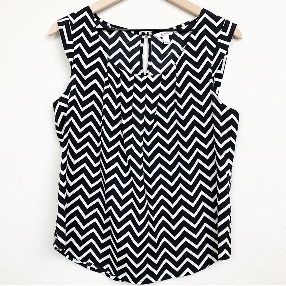 Candies Blouse Chevron Black and White Pattern